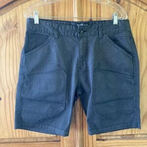 Men’s Matchstick dark gray flat front chino Bermuda shorts size 32